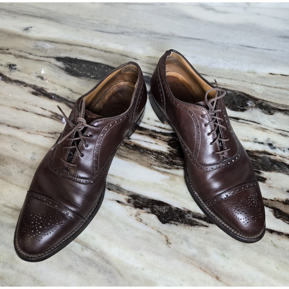 Men's  Alden Dress Shoes 913 Straight Tip Inner Vane Color Brown Size 10 B/‎ D
